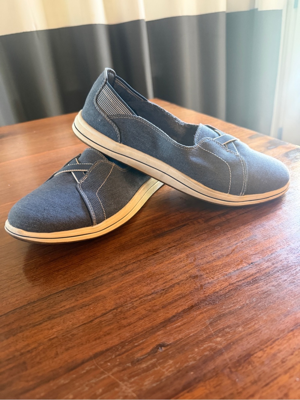 Clarks CloudSteppers Women's Breeze Skip Loafer, Denim Textile
